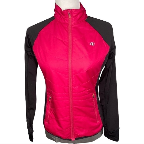 Champion Cold Weather Gear Pink Black Long Sleeved Activewear Full Zip J… - Picture 1 of 16